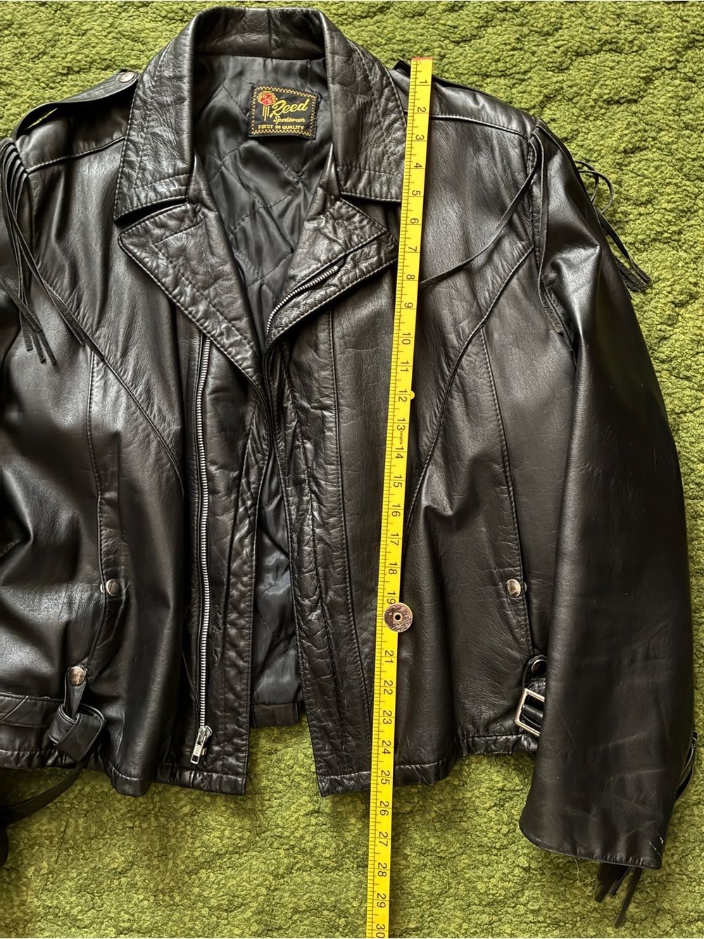 Vintage Reed Sportswear Fringe Leather Jacket with Conchos - Picture 13 of 15